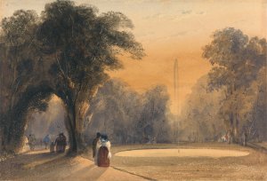 Fountain in the Gardens, Paris; Evening by Thomas Shotter Boys Oil Painting
