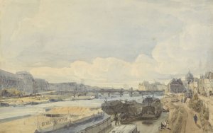 Gezicht over de Seine ter hoogte van de Pont des Arts by Thomas Shotter Boys Oil Painting