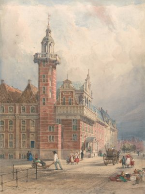 Hotel de Ville, Hague by Thomas Shotter Boys Oil Painting