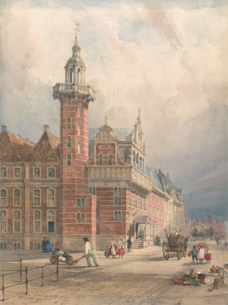 Hotel de Ville, Hague  by Thomas Shotter Boys - Hand-Painted Oil Painting Reproduction