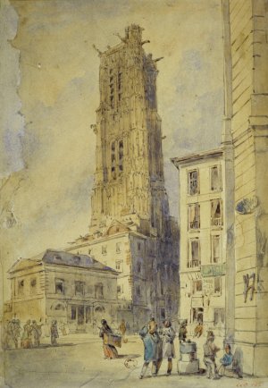 La Tour Saint-Jacques avant son degagement by Thomas Shotter Boys Oil Painting