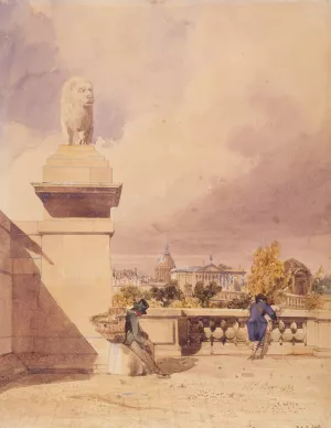 Le pont de la Concorde et la Chambre des Deputes, vue prise de la terrasse des Tuileries by Thomas Shotter Boys Oil Painting