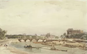 Le pont de la Concorde vu du Cours de la Reine by Thomas Shotter Boys Oil Painting