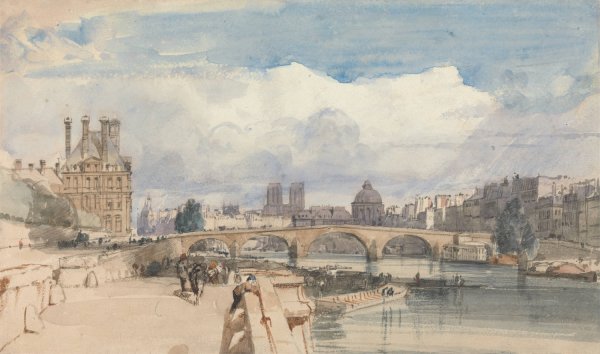 Le Pont Royal, Paris  by Thomas Shotter Boys - Hand-Painted Oil Painting Reproduction