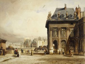 L'Institut; l'aile gauche avec le portique by Thomas Shotter Boys Oil Painting