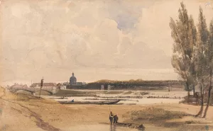 On the Seine by Thomas Shotter Boys Oil Painting