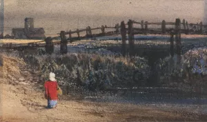 The Footbridge Oil painting by Thomas Shotter Boys