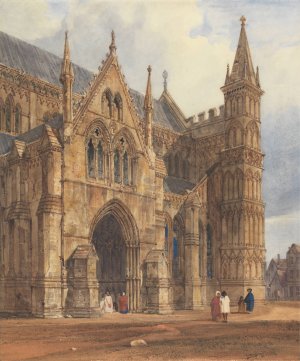 The North-West Porch of Salisbury Cathedral by Thomas Shotter Boys Oil Painting