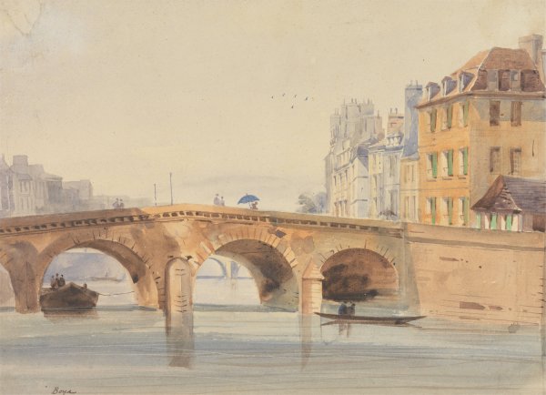 The Pont Neuf by Thomas Shotter Boys - Hand-Painted Oil Painting Reproduction