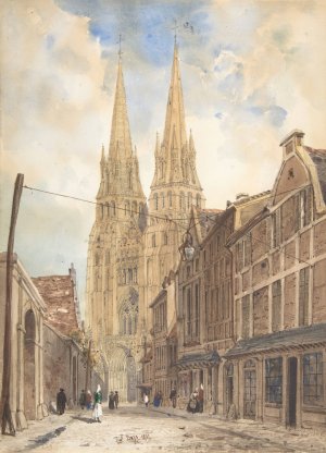 View of Bayeux by Thomas Shotter Boys Oil Painting