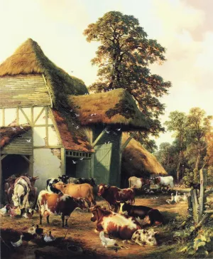 A Farm in Kent Oil painting by Thomas Sidney Cooper
