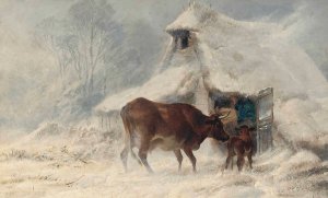A Frosty Morning Oil painting by Thomas Sidney Cooper