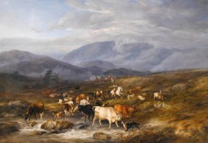 An Intercepted Raid Oil painting by Thomas Sidney Cooper