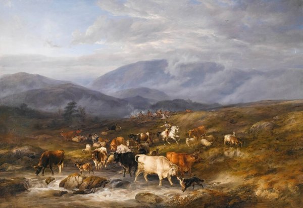An Intercepted Raid  by Thomas Sidney Cooper - Hand-Painted Oil Painting Reproduction