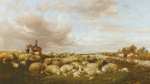 April Showers by Thomas Sidney Cooper Oil Painting