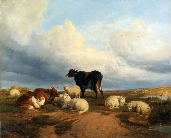 Main Product Photo of Canterbury Meadows Painting by Thomas Sidney Cooper
