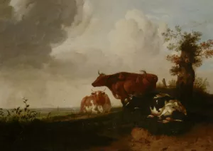 Cattle Resting by Thomas Sidney Cooper Oil Painting