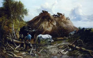 Clearing the Wood for the Iron Way painting by Thomas Sidney Cooper