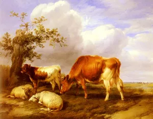In The Canterbury Meadows by Thomas Sidney Cooper Oil Painting