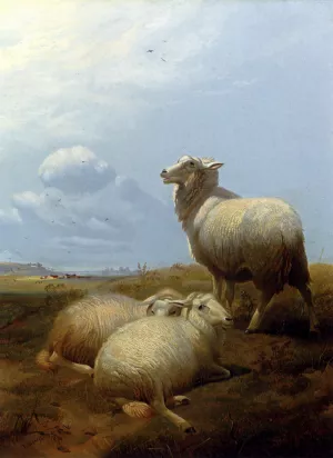 Sheep at Pasture by Thomas Sidney Cooper - Oil Painting Reproduction