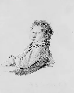 Study of a Boy from McGuire Scrapbook by Thomas Sidney Cooper Oil Painting