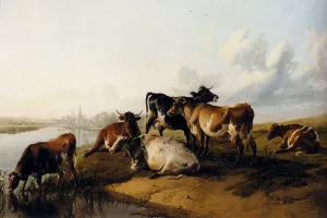 The Church Meadows by Thomas Sidney Cooper - Oil Painting Reproduction