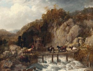 Umberleigh Mill, River Taw, Devon by Thomas Sidney Cooper Oil Painting