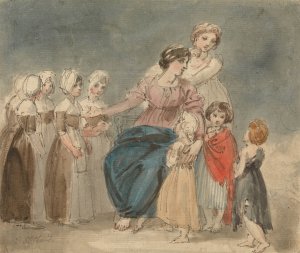 Charity Children and Little Vagabonds by Thomas Stothard Oil Painting