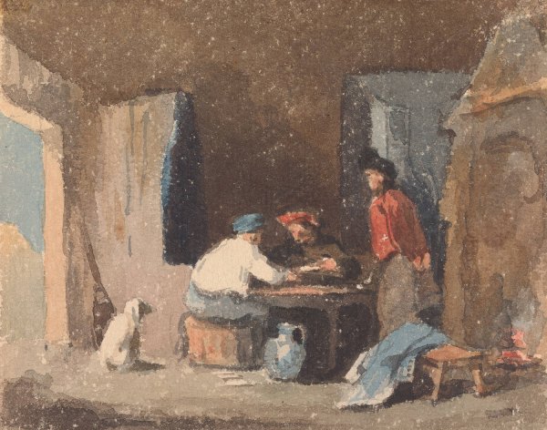 Figures at a Table Inside a Cottage by Thomas Sully - Hand-Painted Oil Painting Reproduction