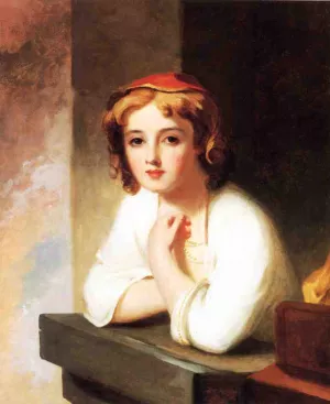 Girl Leaning at a Window by Thomas Sully Oil Painting