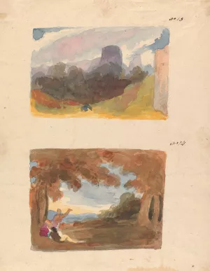 Landscape with Castle - Modern Manner by Thomas Sully Oil Painting