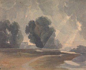Landscape with Trees and Lake by Thomas Sully Oil Painting
