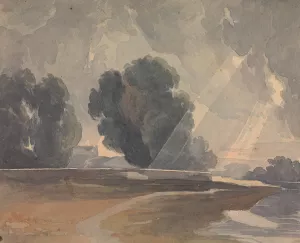 Landscape with Trees and Lake by Thomas Sully Oil Painting