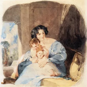 Mother with Her Children by Thomas Sully - Oil Painting Reproduction