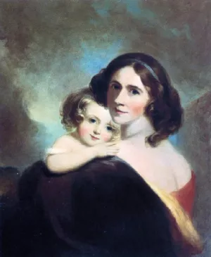 Mrs. Fitzgerald and Her Daughter Matilda by Thomas Sully - Oil Painting Reproduction