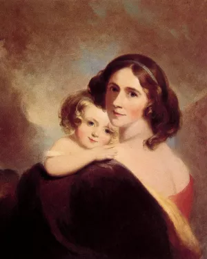 Mrs Fitzgerald and Her Daughter Matilda Oil painting by Thomas Sully