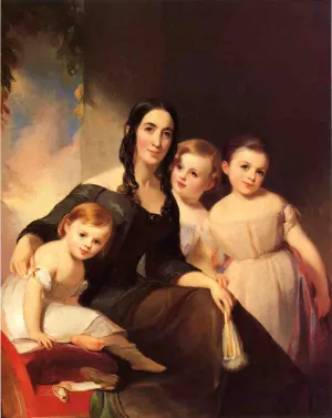 Portrait of Mrs. James Robb and Her Three Children by Thomas Sully - Oil Painting Reproduction