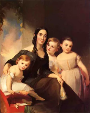 Portrait of Mrs. James Robb and Her Three Children Oil painting by Thomas Sully