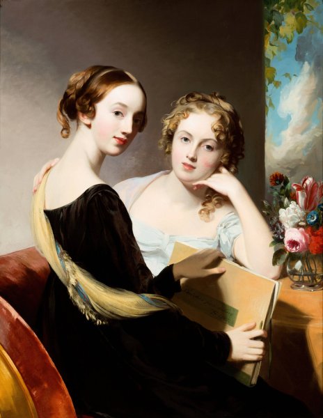 Portrait of the Misses Mary and Emily McEuen  by Thomas Sully - Hand-Painted Oil Painting Reproduction