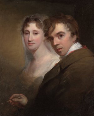 Self-Portrait of the Artist Painting His Wife by Thomas Sully Oil Painting