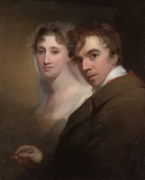 Self-Portrait of the Artist Painting His Wife by Thomas Sully Oil Painting