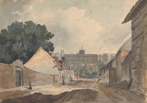 Street Scene, Lined with Buildings by Thomas Sully Oil Painting