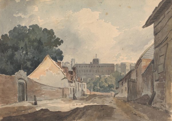 Street Scene, Lined with Buildings by Thomas Sully - Hand-Painted Oil Painting Reproduction