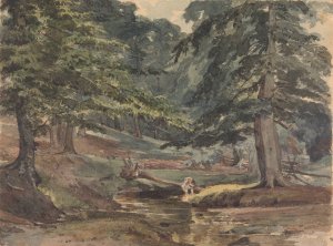 Wooded River Scene by Thomas Sully Oil Painting