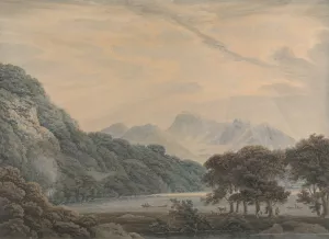 The Head of Ullswater, With the Lodge of Patterdale on the Left by Thomas Sunderland Oil Painting