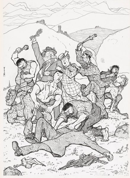 Main Product Photo of Aus Welschtirol  Painting by Thomas Theodor Heine