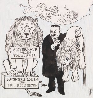 Blumenthal in der LOwengrube by Thomas Theodor Heine Oil Painting