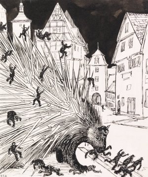 Preusen kolonisiert. Der Weg des deutschen Liberalen by Thomas Theodor Heine Oil Painting