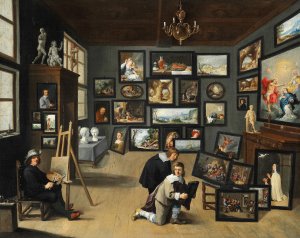An Artist in his Gallery by Thomas Van Opshoven Oil Painting