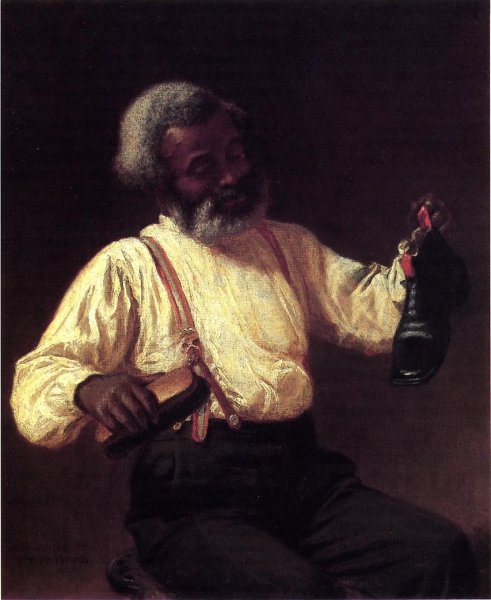 Shining Shoes by Thomas Waterman Wood - Hand-Painted Oil Painting Reproduction